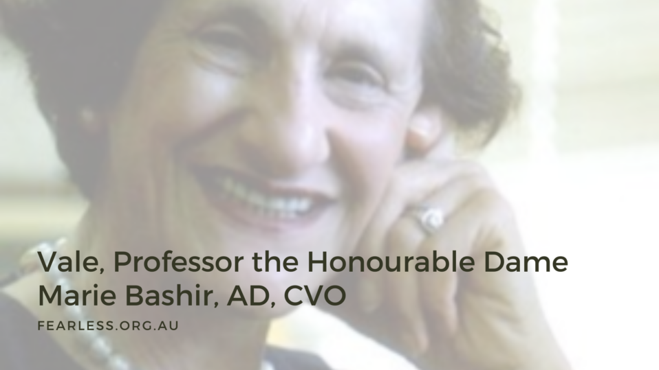 Vale, Professor the Honourable Dame Marie Bashir, AD, CVO